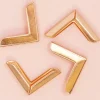 4 Esquineras Metálicas Grandes Rose Gold Herrajes