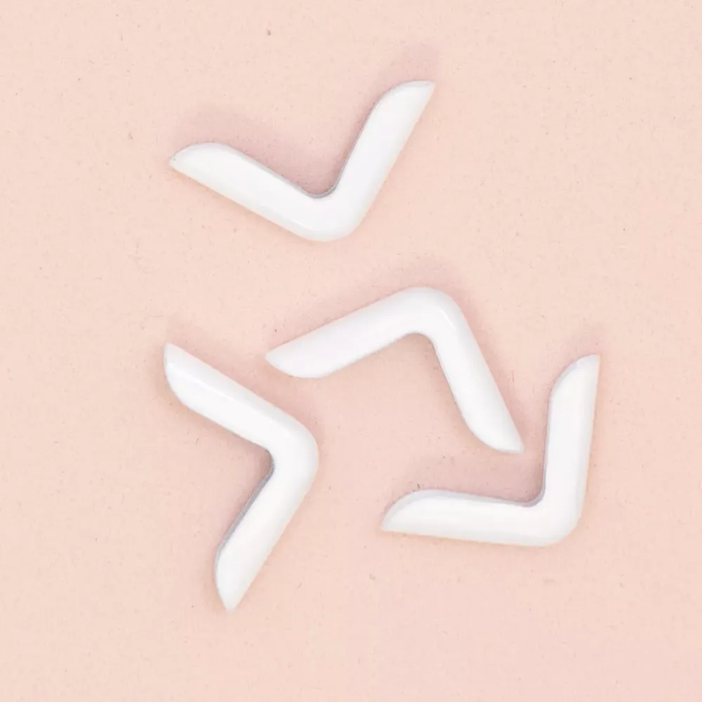 New 4 Esquineras Metálicas Mini White Herrajes