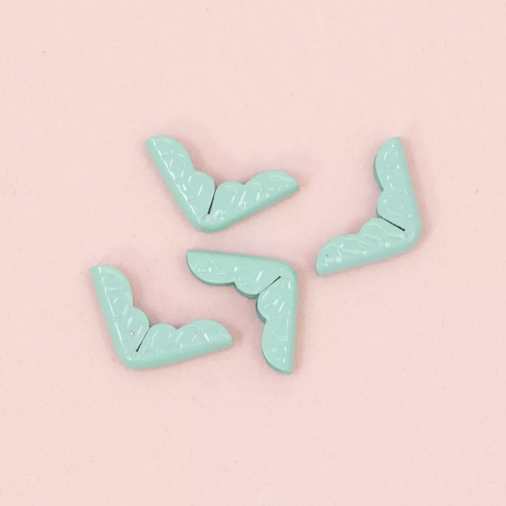 Discount 4 Esquineras Metálicas Royal Turquoise Herrajes