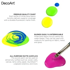 New Acrílico Americana Neón 59ml Pinturas Acrílicas