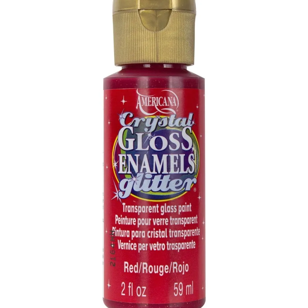 Clearance Acrílico purpurina sobre vidrio Americana Crystal Gloss Enamels Glitter 59ml Pinturas De Vidrio Y Cerámica