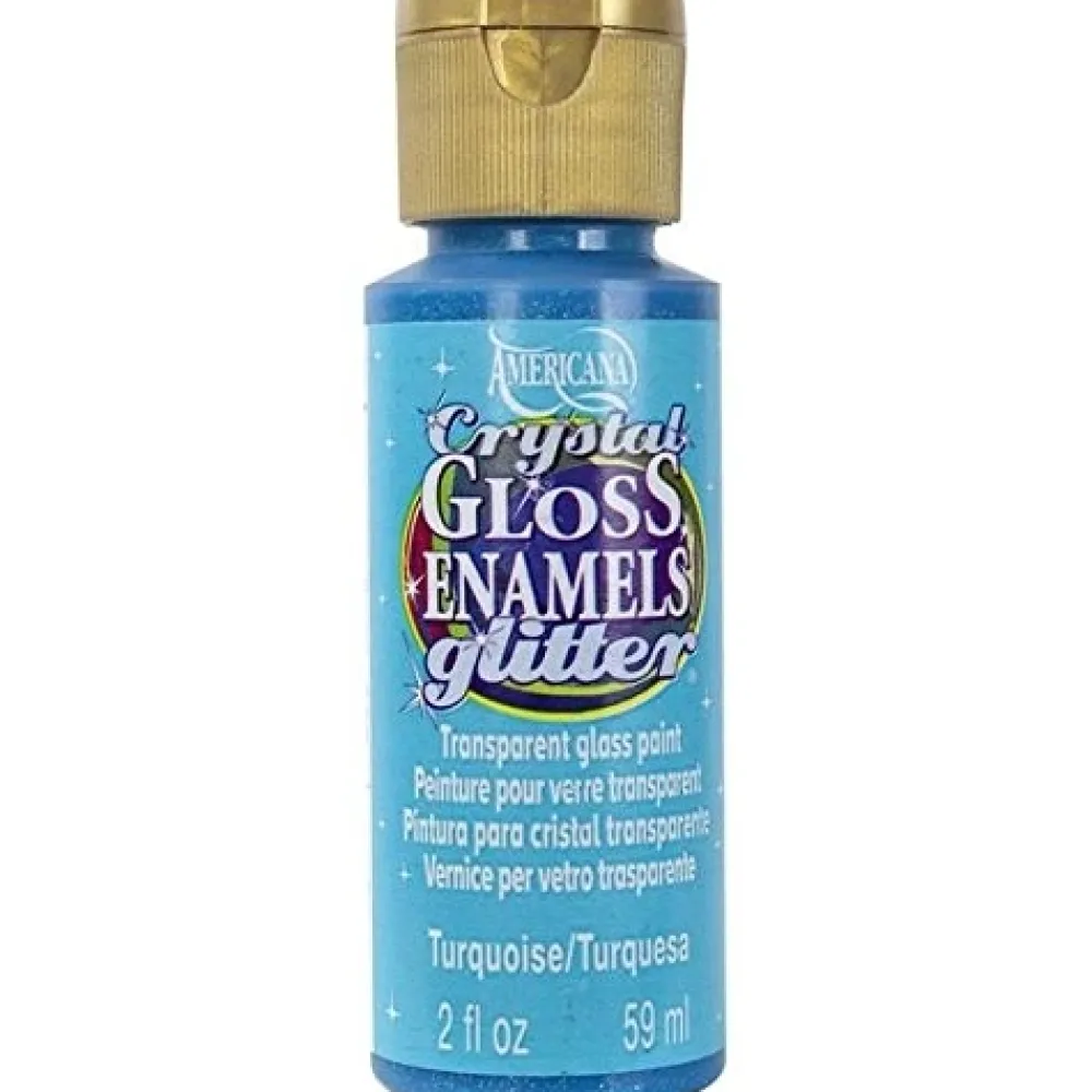 Clearance Acrílico purpurina sobre vidrio Americana Crystal Gloss Enamels Glitter 59ml Pinturas De Vidrio Y Cerámica