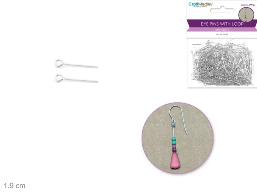 Alfileres de Ojo Plata 19mm Bisutería|Goma Eva Fofuchas