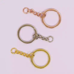 Outlet Anilla de llavero con cadena Gold Bisutería