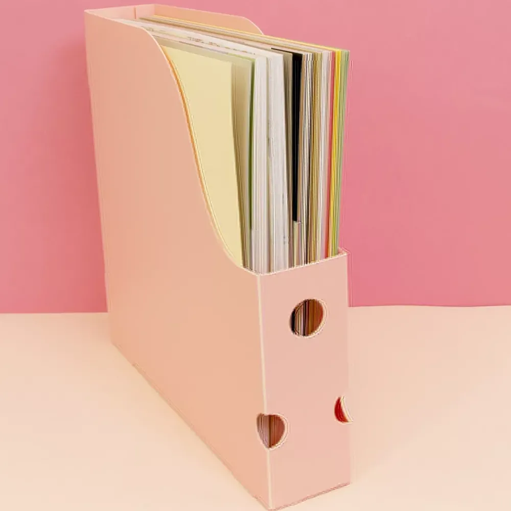 New Archivador Vertical Para Papeles de Scrapbooking Rosa Organización