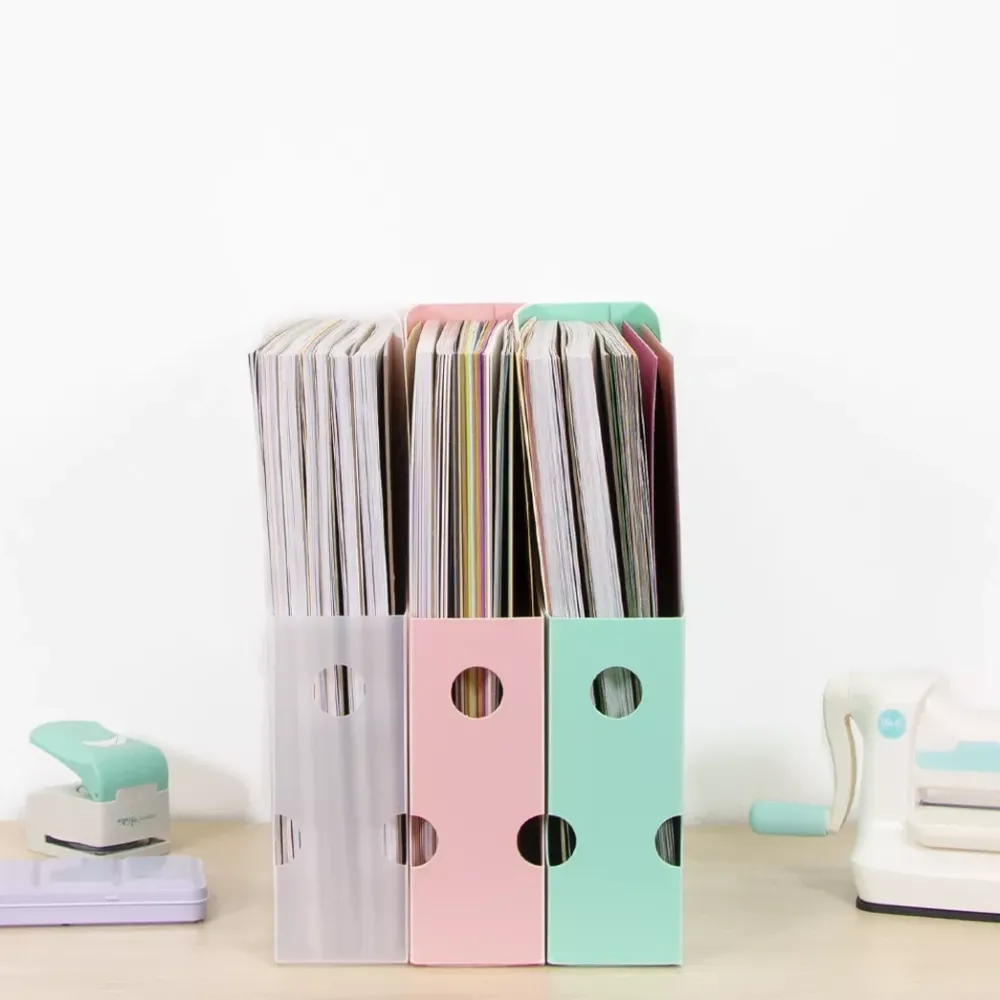 New Archivador Vertical Para Papeles de Scrapbooking Rosa Organización