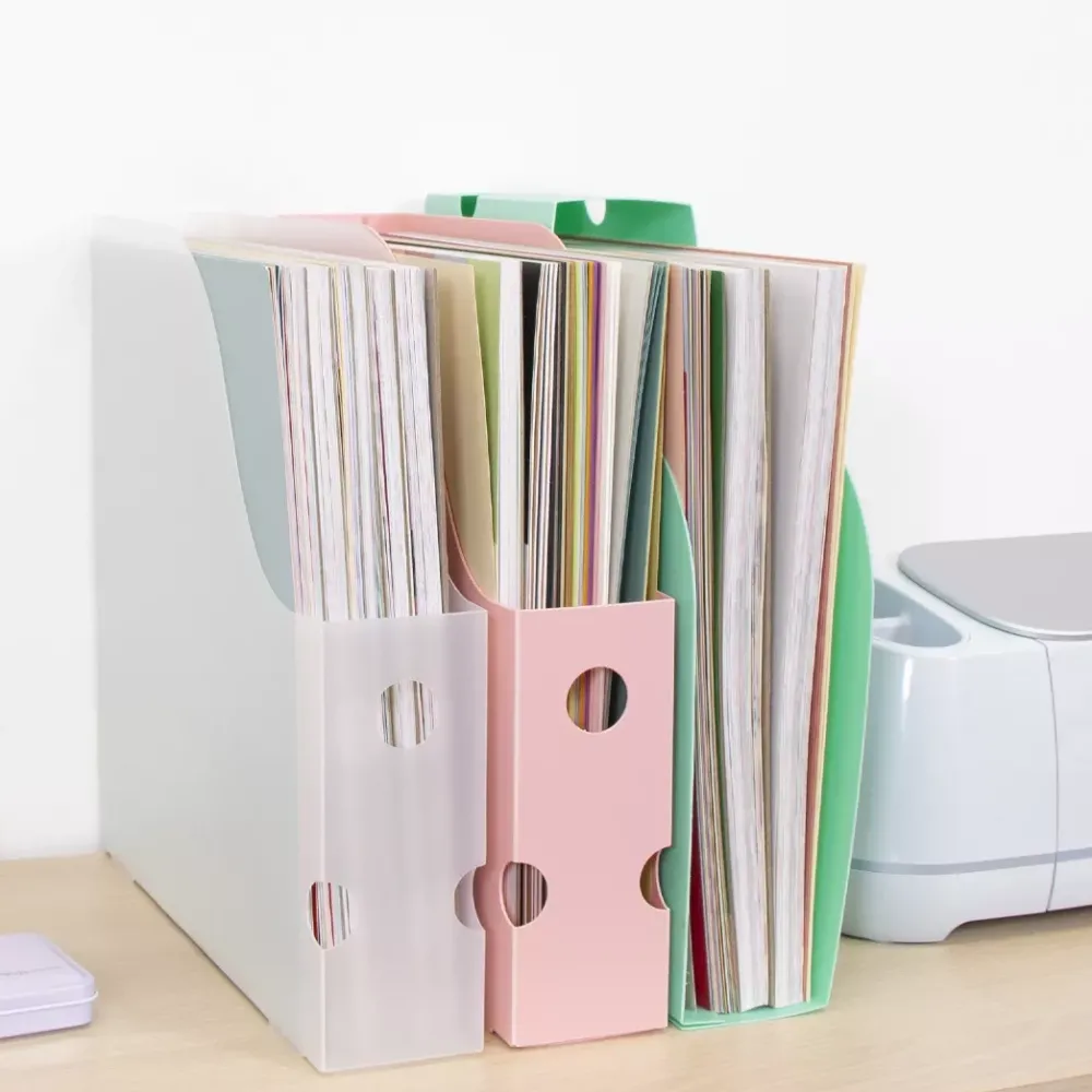 New Archivador Vertical Para Papeles de Scrapbooking Rosa Organización