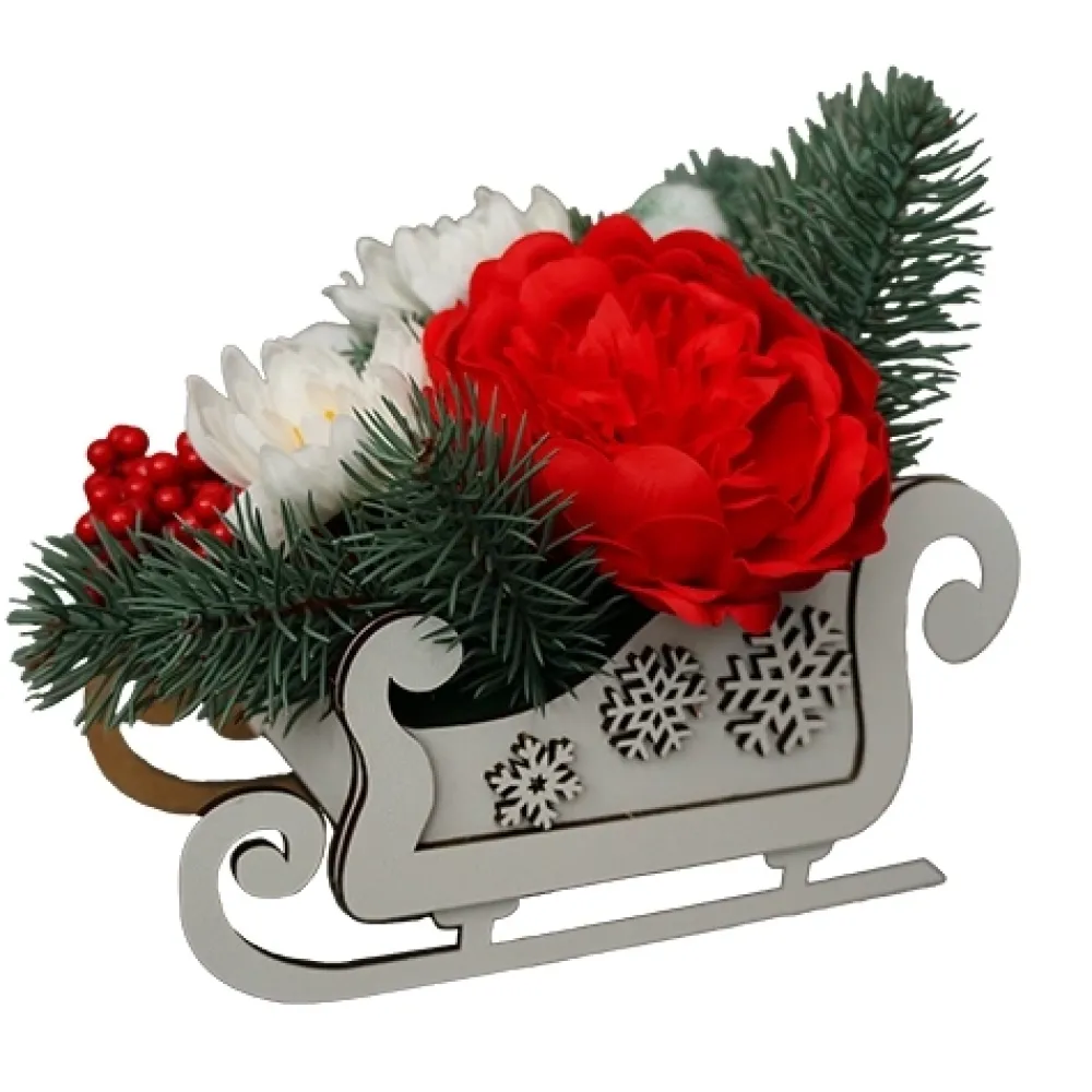 Outlet Arreglo floral Christmas Sleigh Navidad