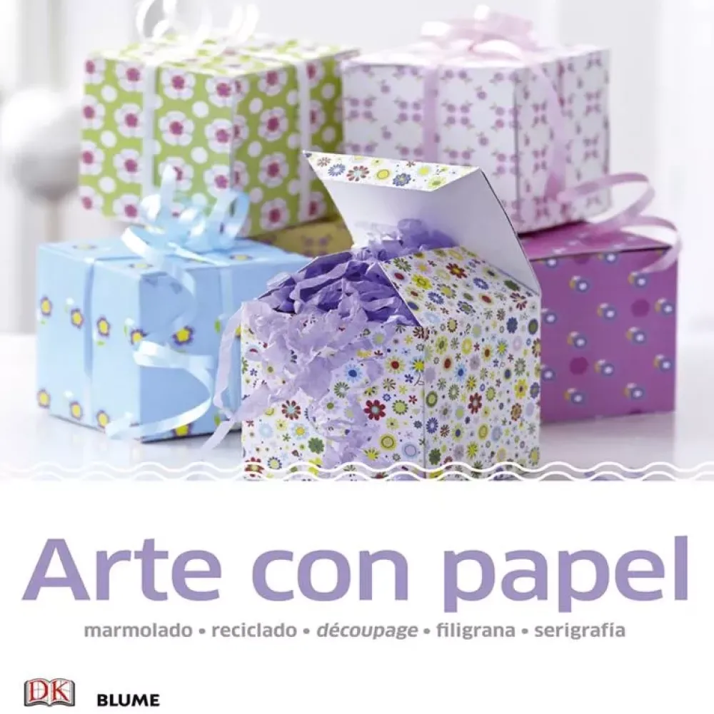 Best Arte con papel marmolado reciclado découpage filigrana serigrafía Papel Y Decoupage