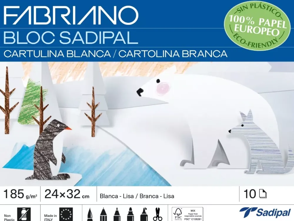 Bloc cartulina blancas 24x32cm 185g/m² Niños Niños Y Regalos