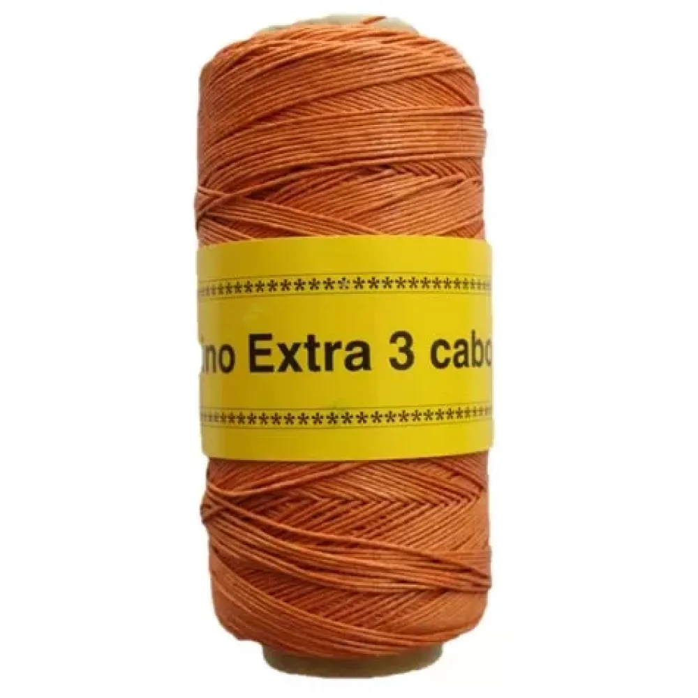 Discount Bobina Lino Encerado 3 cabos Naranja 180m Macramé|Bisutería