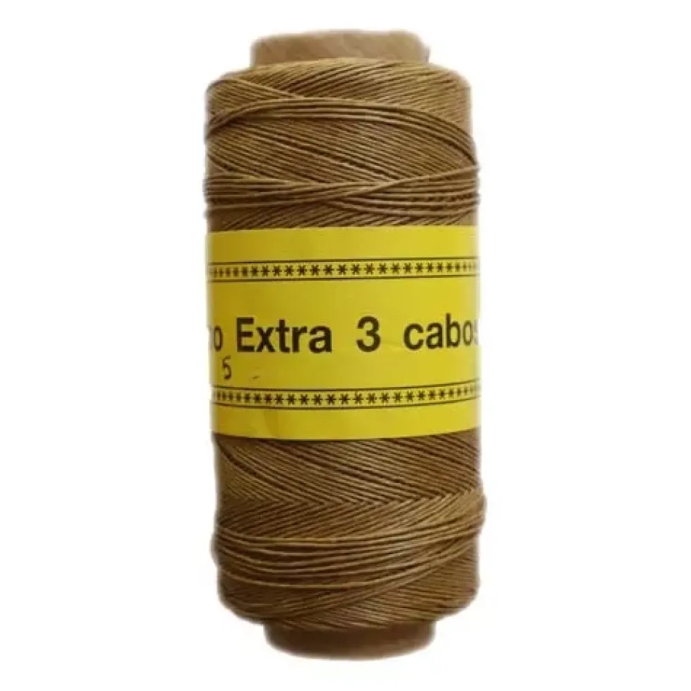 New Bobina Lino Encerado 3 cabos Marrón Claro 180m Bisutería|Macramé