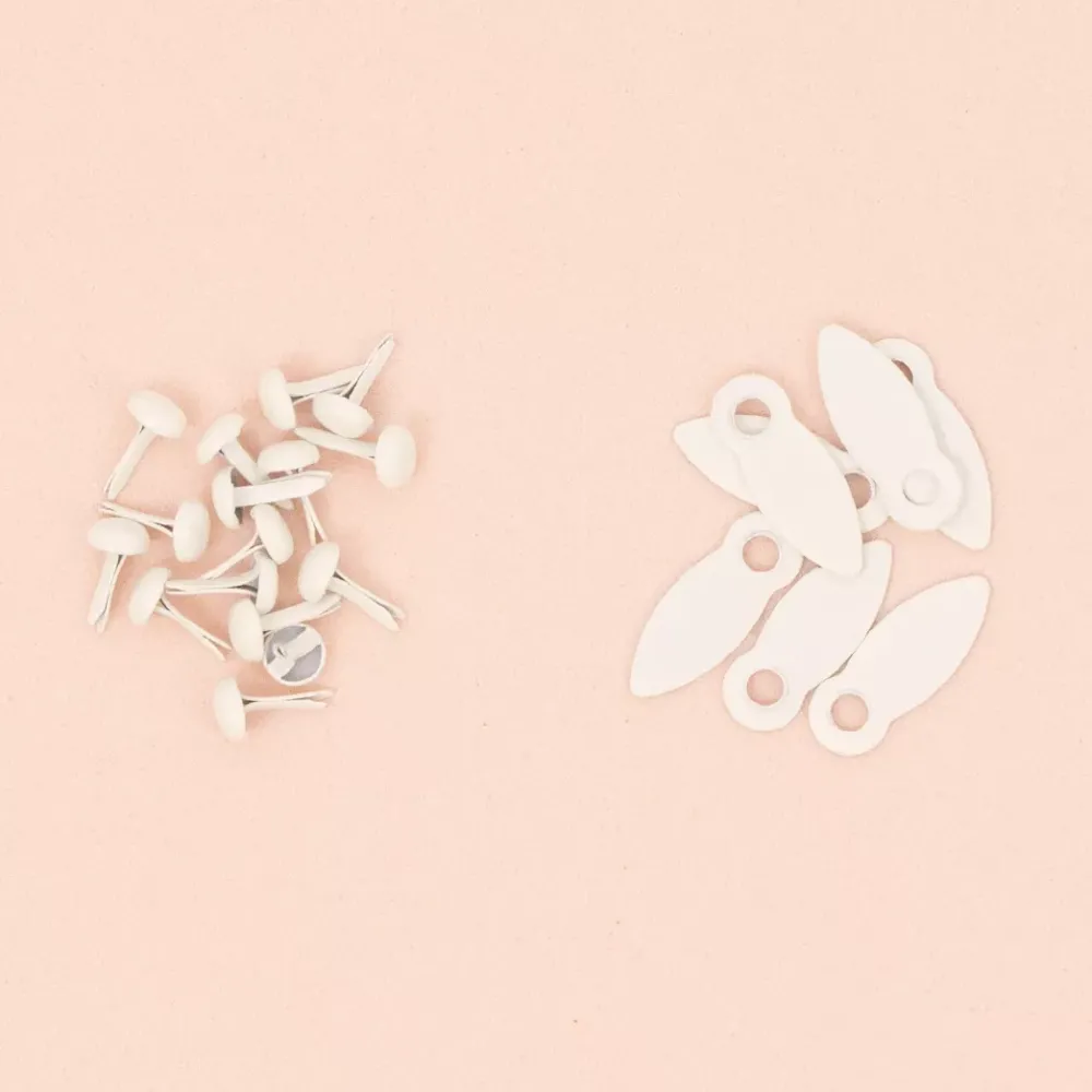 Hot Brads y Botones de Giro Blanco Telas, Sedas Y Fieltro