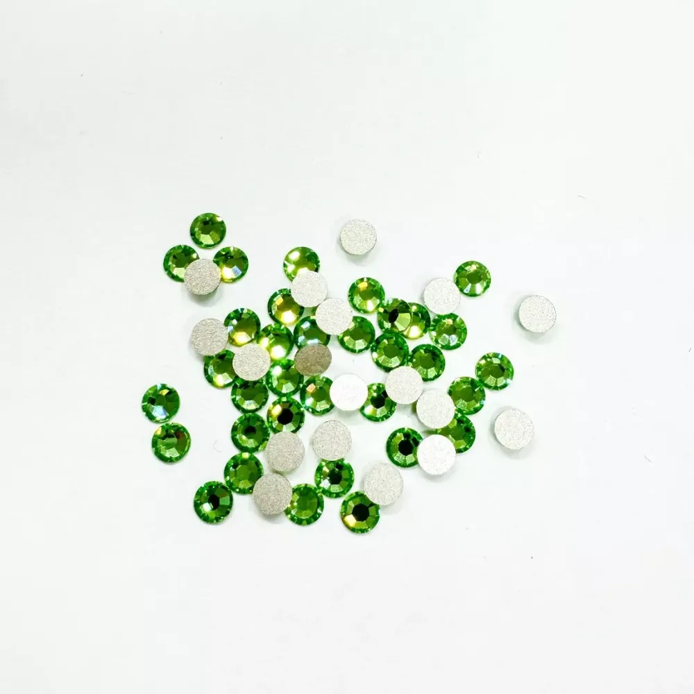 Cabujón diamantado verde Bisutería