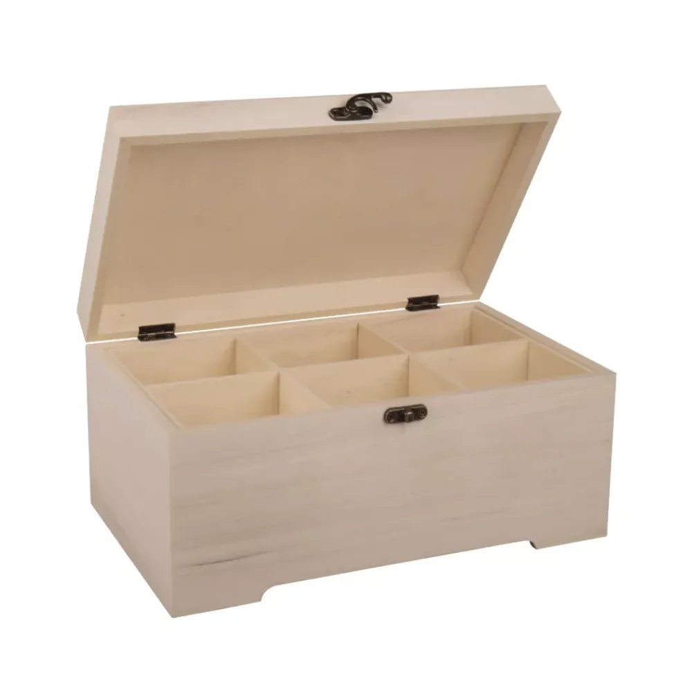 Discount Caja 6 Compartimentos de Madera Maderas