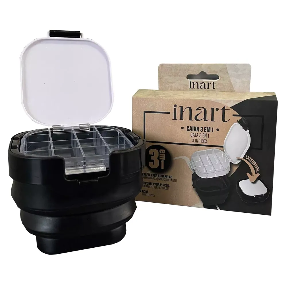 Best Caja 3 en 1 para acuarelas y pinceles Organización