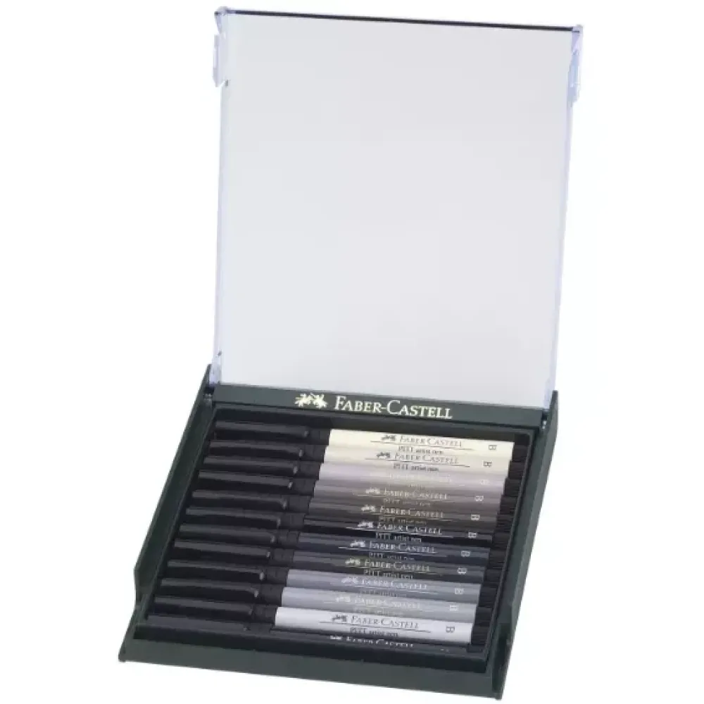 Online Caja 12 rotuladores Tonos grises Pitt Artist Pen Brush Rotuladores