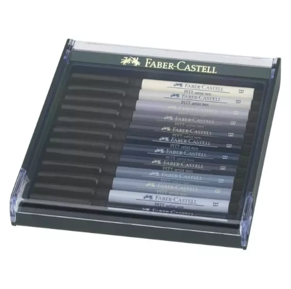 Online Caja 12 rotuladores Tonos grises Pitt Artist Pen Brush Rotuladores