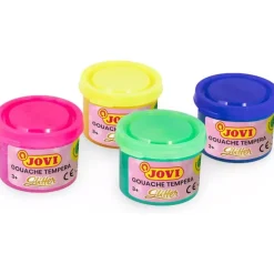 Caja 4 Temperas Glitter 55ml Niños Niños Y Regalos