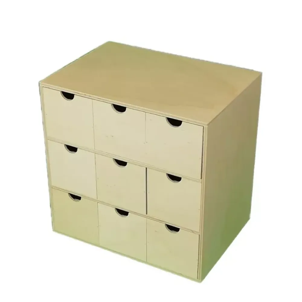 Sale Caja cuadrada con nueve cajones Maderas