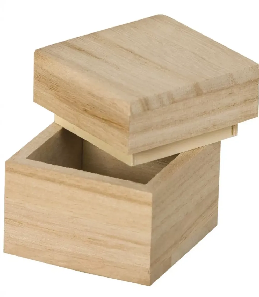 Caja Cuadrada de Madera 5x5cm Maderas