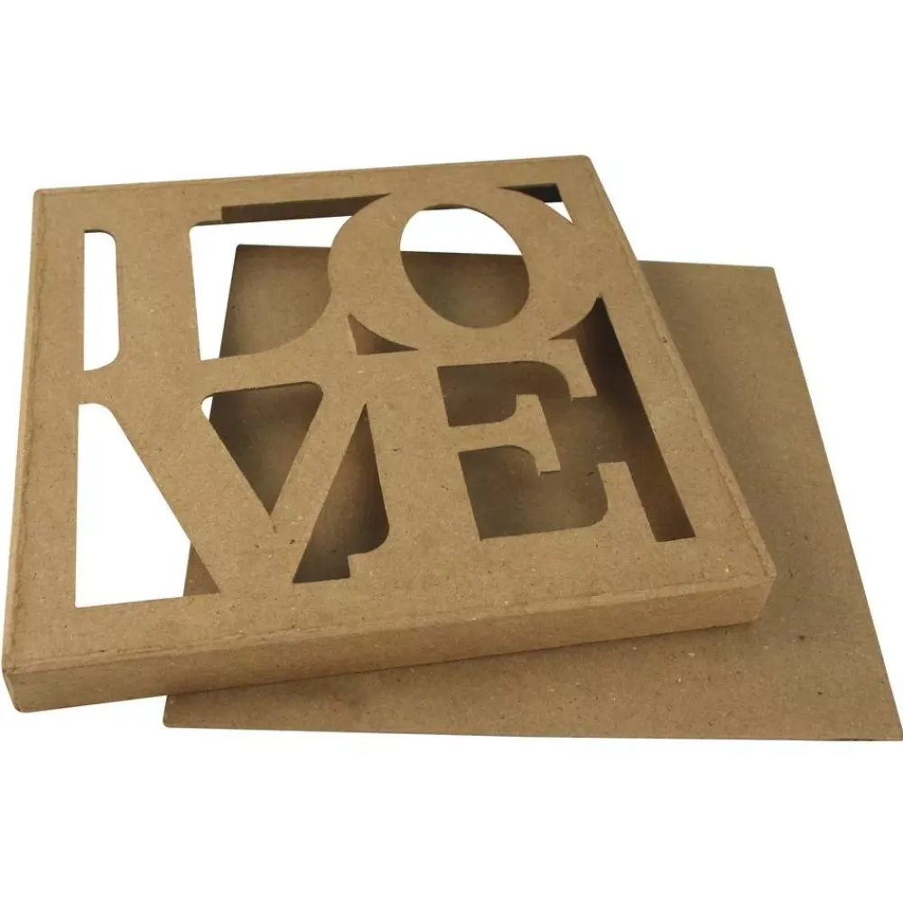 Sale Caja cuadrada Love de papel maché Organización|Cartón Y Papel Maché