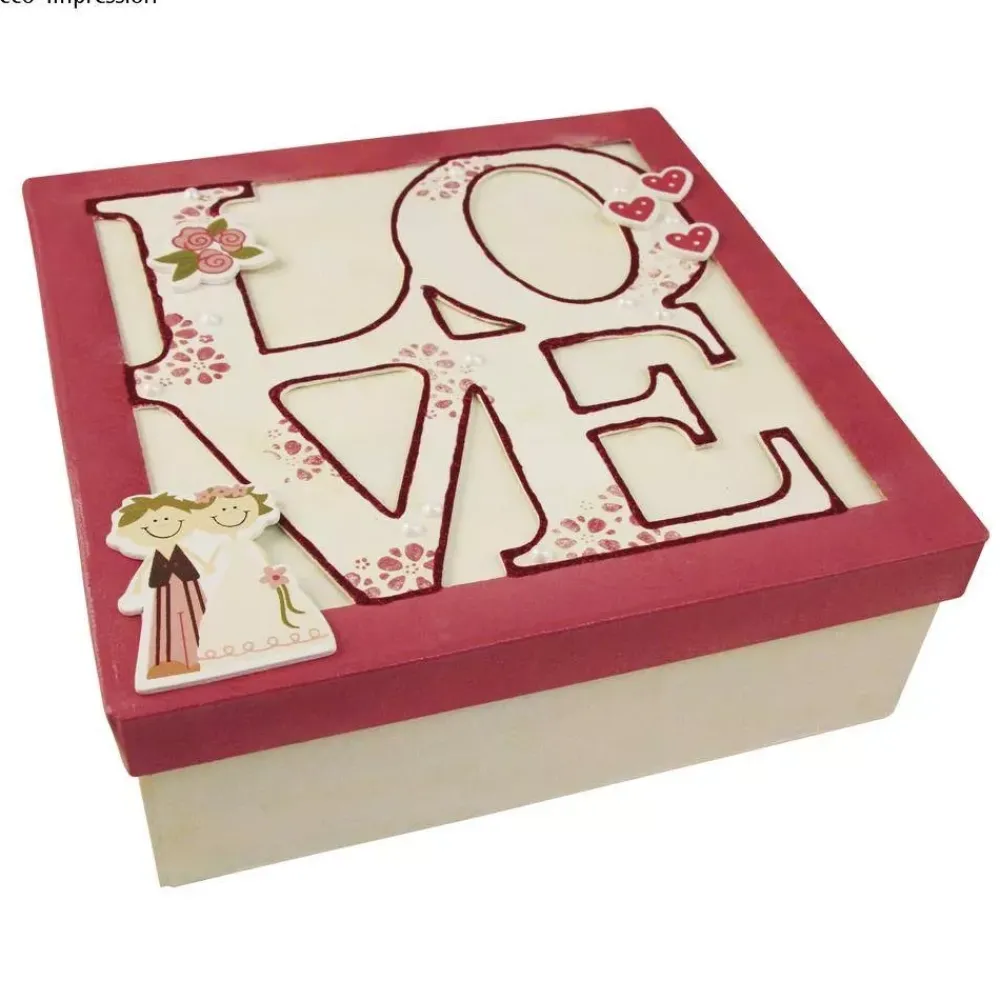 Sale Caja cuadrada Love de papel maché Organización|Cartón Y Papel Maché
