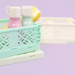 Clearance Caja de almacenamiento plegable Pequeña Mint Organización