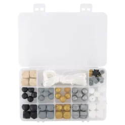 Clearance Caja de Cuentas de Silicona Negro Bisutería