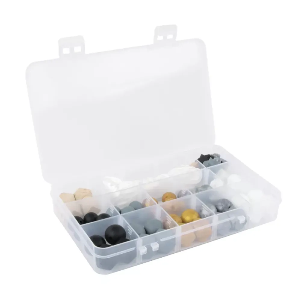 Clearance Caja de Cuentas de Silicona Negro Bisutería