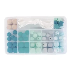 Caja de Cuentas de Silicona Mint Bisutería