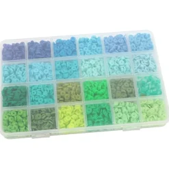 Discount Caja de cuentas Heishi Azul y Verde 6mm Bisutería