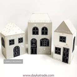 Hot Caja de Madera Casita Mediana Dayka 15x25cm Organización|Maderas