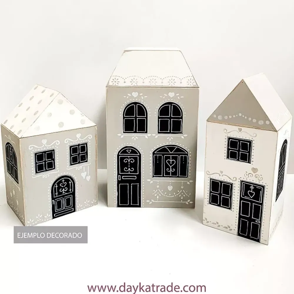 Hot Caja de Madera Casita Mediana Dayka 15x25cm Organización|Maderas