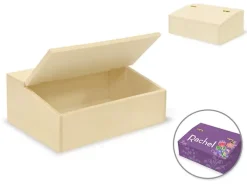 New Caja de Madera con Tapa Bisagra Organización|Maderas