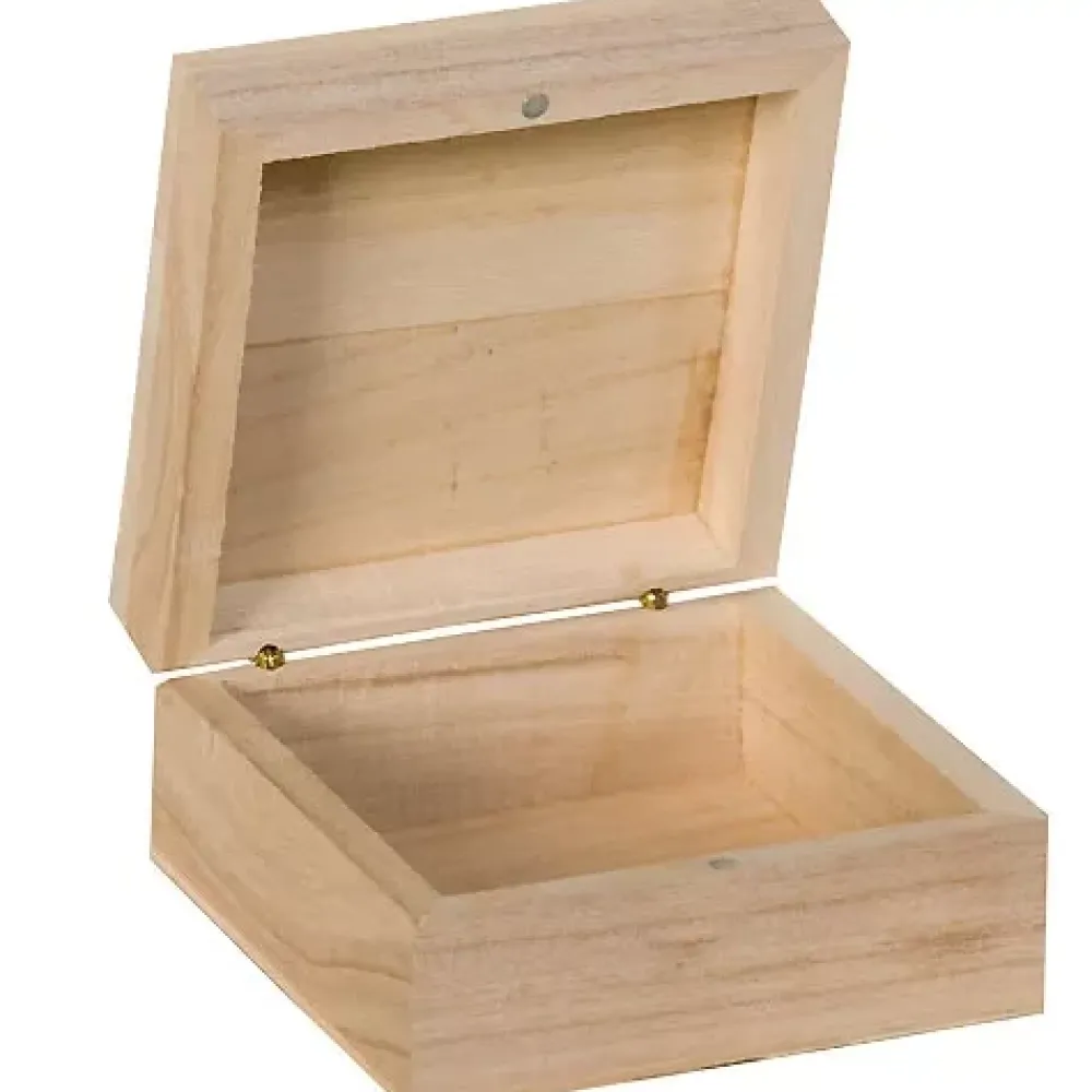 Outlet Caja de Madera Cuadrada Maderas