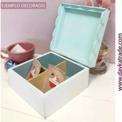 Hot Caja de madera para infusiones + Tela prediseñada Dayka Maderas|Organización