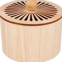 Outlet Caja de madera redonda pequeña Boho Organización