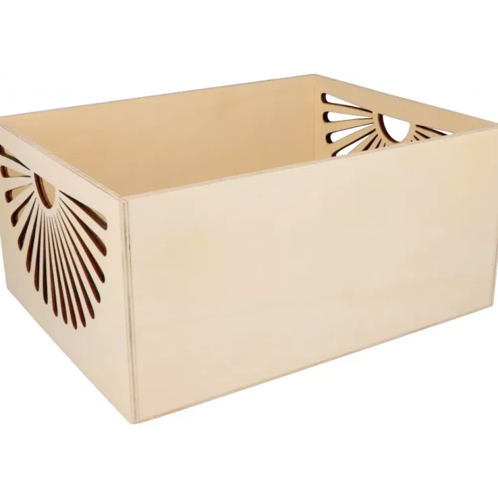 Sale Caja de madera sin tapa Boho Organización