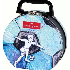New Caja de Metal 30 Rotuladores Maletín Fútbol Connector Niños Niños Y Regalos