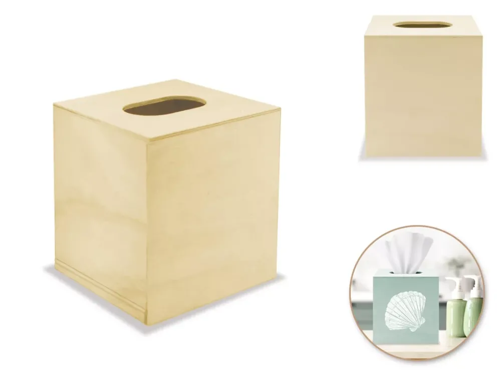 Hot Caja de Pañuelos de Madera Cuadrada Maderas