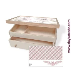 Hot Caja Maquillaje Flores + Tela Prediseñada Dayka Organización