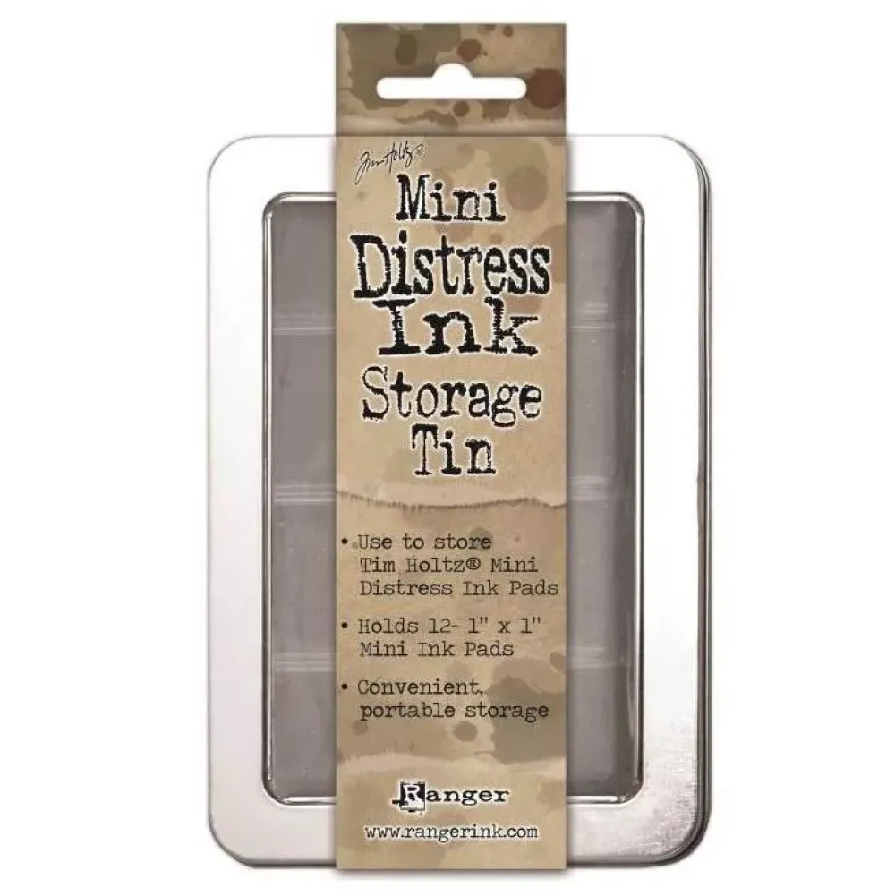 Best Caja metálica para guardar mini tintas Distress Tim Holtz Organización
