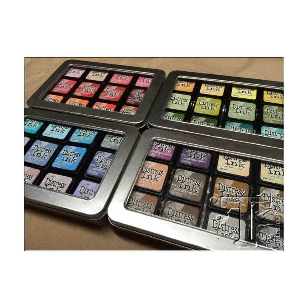 Best Caja metálica para guardar mini tintas Distress Tim Holtz Organización