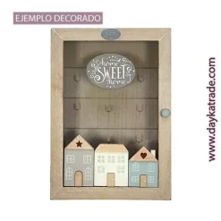 Discount Caja para llaves con casitas de madera Dayka Organización