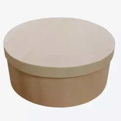Hot Caja redonda madera de chopo 25,5x10cm Organización|Maderas
