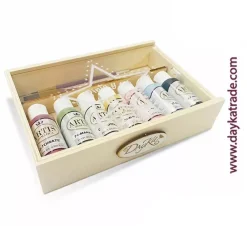 Discount Cajita de Madera Mini Maletín de Artista Dayka Pinturas Acrílicas