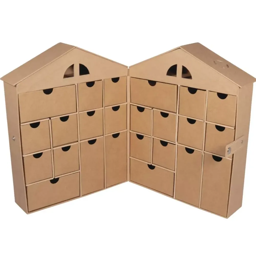 Online Calendario de adviento de papel maché Casa Navidad|Calendarios De Adviento