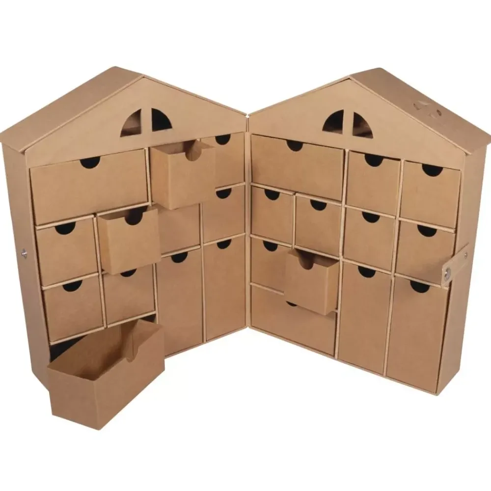 Online Calendario de adviento de papel maché Casa Navidad|Calendarios De Adviento