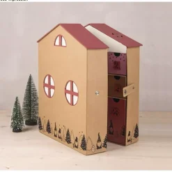 Online Calendario de adviento de papel maché Casa Navidad|Calendarios De Adviento